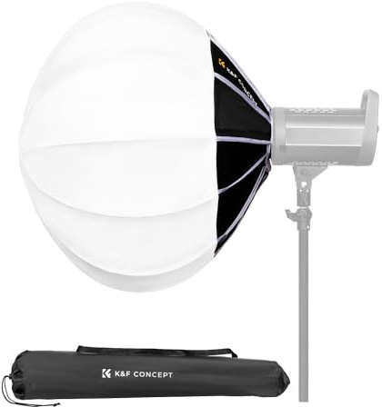 K&F CONCEPT 85cm/33.5 Zoll Laternen Softbox,Quick Release 360° Lichtdiffusor Softboxen mit Tragbartasche，Softbox Bowens Mount für Videoleuchte COB-Lampen Blitzlampen