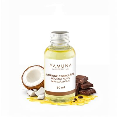 YAMUNA NATURAL BEAUTY Massageöl, 100% pflanzlich, Naturkosmetik aus Ungarn. Professionelles Öl – frei von Paraffin und Parabenen für eine erfrischende Massage.(50 ml) (Schoko-Kokos)