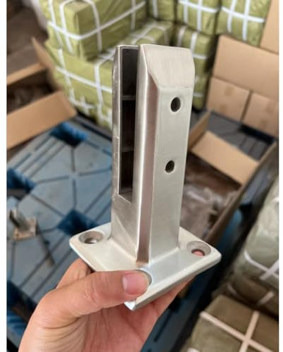 DZZTHSH 304 swimming pool stainless steel glass socket railing post clamp,Stair Base Balcony Column Bracket Clip,Stair handrail accessories|,Suitable for garden decks stairs and pool railings