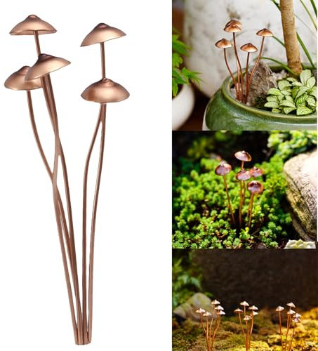 Mushrooms Plant Decorations, Cute Metal Mushroom Decorative Garden Stakes Perfect for Outdoor Spring Decor, Mushroom Planter Pot Plant Decor for Plant Lovers