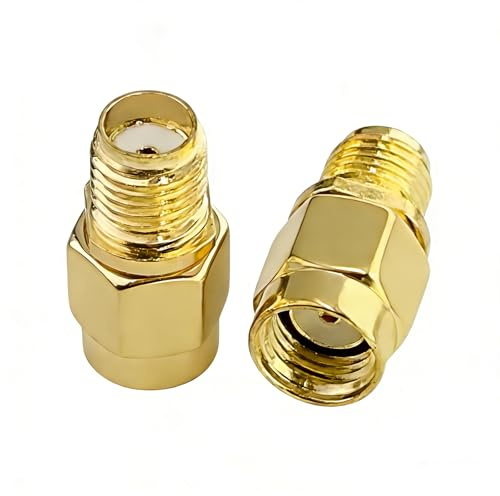 SEYUGOPTI 2 Stück RP SMA Stecker zu SMA Buchse Straight Connector Adapter für WiFi Radio Antenne für Eingangskabel Audio für Antennen Router Koaxialkabel