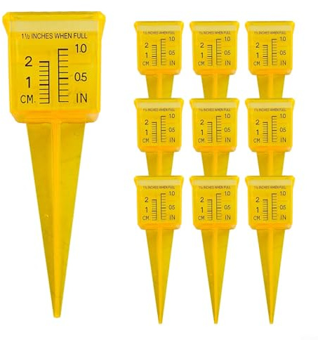Preciso 1 5 pollici spruzzatore pluviometro per la misurazione dell'acqua del prato con costruzione resistente alle intemperie PP e lettura chiara (10PCS)