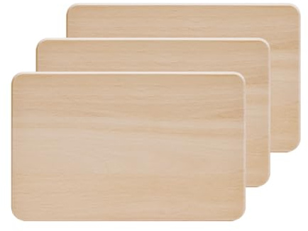 Zeller 22004 Vesperbrettchen, 3-er Set, Buche, ca. 22 x 14 x 1 cm, beige, small
