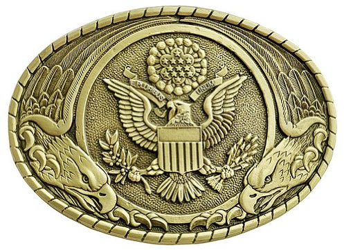 Indiana Metal Craft Herren Us Seal Gürtelschnalle - Gold - Einheitsgröße