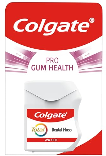 Colgate Total Pro Gum Health Interdental Floss 25m - Waxed Tooth Floss - Improves Gum Health - Helps Reduce Gum Problems - Helps Reduce Tooth Decay - Removes Plaque Between Teeth and Gums