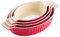 MALACASA Plats à Four en Ceramique, Lot de 4 Plats à Gratin avec Poignées pour Cuisson 2000ml 1390ml 1100ml 700ml, Plats en Porcelaine Rouge pour Four, Passe au Lave-vaisselle, Série BAKE.BAKE