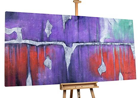KunstLoft® XXL Gemälde 'Elysium' 200x100cm | original handgemalte Bilder | Abstrakt Bunt Gold Modern Deko | Leinwand-Bild Ölgemälde einteilig groß | Modernes Kunst Ölbild