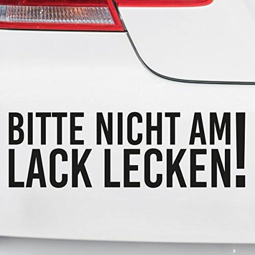 Motoking Autoaufkleber - Lustige Sprüche & Motive für Ihr Auto - Bitte Nicht am Lack lecken! - 17 x 5,4 cm - Dunkelgrau Glänzend