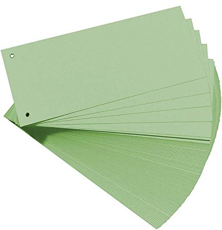 Falken Karton-Trennstreifen 10,5 x 24 cm 300er Pack grün Trennlaschen Trennblätter Ordner Register Blauer Engel