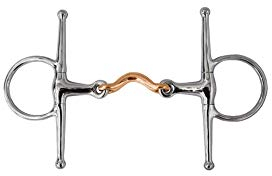 Gr Schenkeltrense, Knebeltrense, doppelt gebrochen, Mundstück aus Kupfer 14.5cm