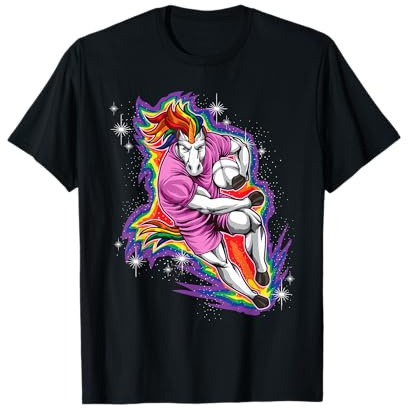 Rugby Einhorn - Regenbogen Spieler - Rugby Team T-Shirt