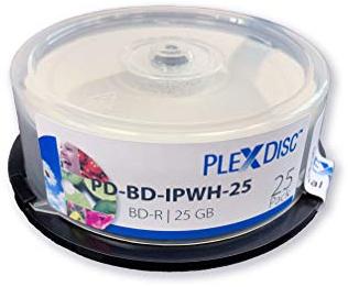 Optodisc Plexdisc BD-R, 25 STK, 6X, 25GB, Inkjet, Weiß-matt