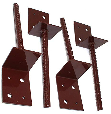 Pack of 4 Concrete in Wooden Post Support Bases - Supports for 3 or 4 Posts