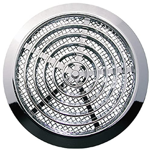 Chrome Mini Round Air Vent Grille Ø 80mm with Flange and Fly Screen Ventilation Cover