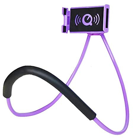 Haoxuann Support Telephone,360° Rotatif Support Autour Cou Flexible Mobile Phone Holder Stand Lazy Bracket pour lit Multifonction Support Smartphone Bureau Réglable Support (Mauve)
