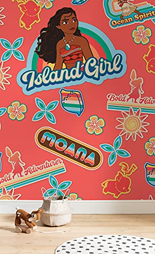 Komar Disney Vlies Fototapete - Moana Island Girl - Größe: 200 x 280 cm (Breite x Höhe) - Vaiana, Kindertapete, Kinderzimmer, Tapete - IADX4-016