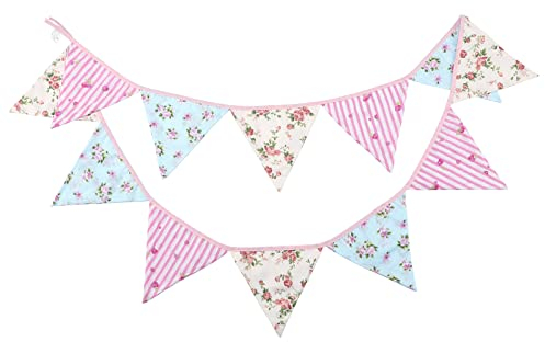 G2PLUS 3.3M Fanions Guirlande de Fanions en Tissu Drapeau Triangle Bunting Coloré Bannière Vintage Banderole Triangle pour Anniversaire,Mariage,Fête Décoration