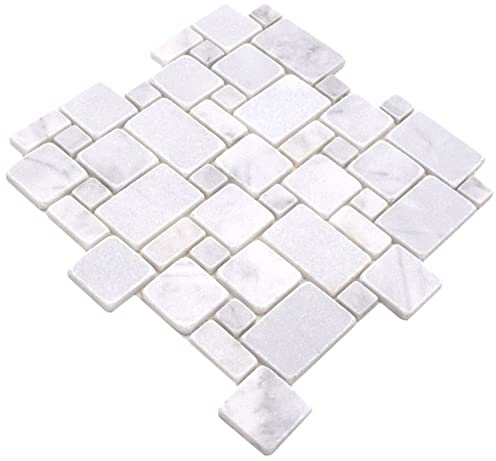 Marmor Mosaik Naturstein Mosaikfliesen Marmor weiss matt Wand Boden Küche Bad Dusche