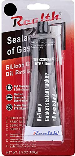 Realth Silicone Gasket Maker | 1 Pack 3.53 Oz(100g) | Ultra Black RTV | High Temperature | Oil Resistance | High Strength Flange Sealing for Automotive Machine Equipment Repairing(SG119)