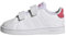 adidas Advantage Lifestyle Court Two Hook-and-Loop Shoes Chaussures de Tennis, Cloud White/Real Pink/Core Black, 26 EU