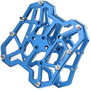 ihreesy 1 Paar Fahrrad Klickpedale Adapter, Aluminiumlegierung Fahrrad Pedalplattformadapter Fahrradschuhstollen Pedal Selbstsichernde Fahrradstollen Mountainbike Pedalless Plattformadapter,Blau