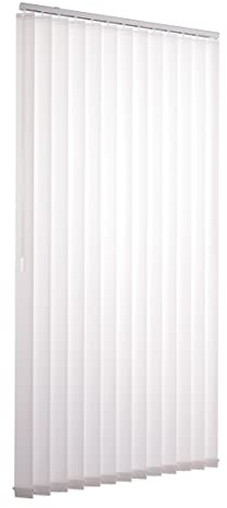 Ventanara® Lamellenvorhang durchgehende Schiene Komplettset Vertikaljalousie 89mm inkl. Montagematerial (Weiß (raumverdunkelnd), 290 x 250 cm)
