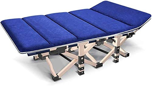 Sun Lounger Garden Chairs Outdoor Folding Bed Camping, Office Nap Bed Lunch Break Home Portable Leisure Recliner Strong Stable Bed Base (Color, Gray),Blue