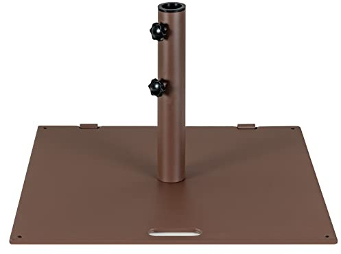 COSTWAY Base Sombrilla Terraza Exterior Cuadrada, Soporte Sombrilla Neto 22,5kg, Apto 40mm, 50mm, 2 Ruedas, Asa de Transporte, Pie Sombriila Jardin Terraza