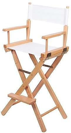 DiicMa Silla de Director Silla de Artista de Maquillaje, Silla de Director Plegable, Silla portátil de Madera, Silla de Artista de Maquillaje Plegable (Color : White)