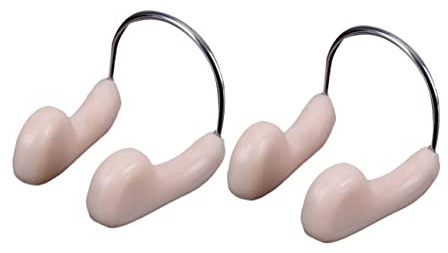 MERRYHAPY Waterproof Swimming Nose Clip for Adults Tear Resistant TPR Nose Protector Comfortable Padded Design Underwater Swim Accessory Flesh Color 2 Pack