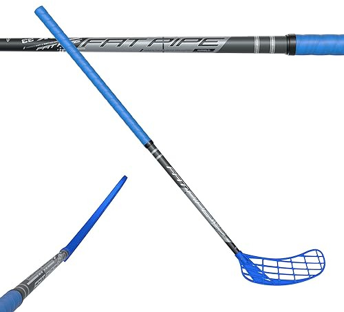 FAT PIPE | Floorball Unihockey Schläger Rock 33 Unihand mit gerader Schaufel | Markenqualität aus Finnland (Schaftlänge 92 cm, Bombay Blue)