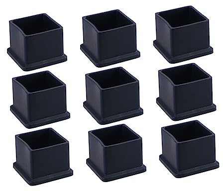 DOITOOL 50pcs Square Rubber Chair Leg Caps Furniture Leg Protectors Non Slip Feet Pads for Wooden Floor Covers Anti-Scratch Design