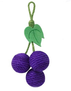 DONGKER Hanging Cat Sisal Rope Ball Toy,Pets Interactive Toy,Self Play Bite Wear Resistant for Hanging Indoors Cat Scratching Tree