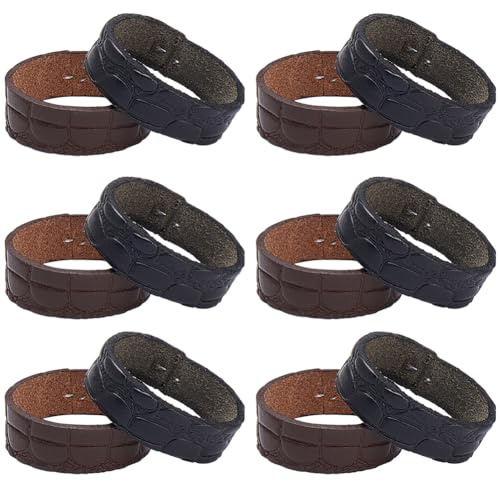GORGECRAFT 12Stk 2 Farben Rindsleder-Gürtelschlaufenhalter Ledergürtel-Endhalter Schlaufenhalter Werkzeug Gürtelband Ersatz Passend Für 38mm Breite Gürtelriemen Für Männer Und Frauen Schwarz Braun