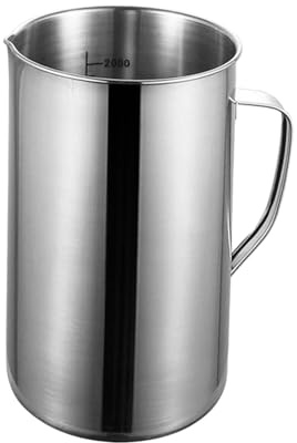 Misurino in Acciaio Misurino per Liquidi con Manico Misurino da 2 Litri Bicchiere per caffè Espresso