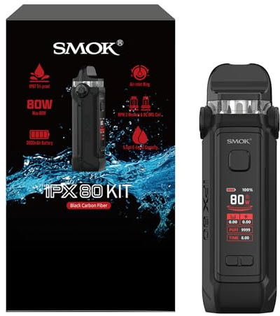 SMOK IPX 80 Kit Pod Cigarrillo Electrónico 80W 3000mAh 5,5 ml | USB-C, Protección IPX67, Estructura antifugas, Compatible con RPM 2, Tecnología Mesh, Sin nicotina