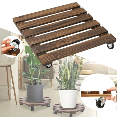 Akayoo Blumentopf Untersetzer Mit Rollen,rolluntersetzer Für Pflanzen,Rollbrett Pflanzen,pflanzenroller Eckig,pflanzenroller Outdoor,Rollbrett Blumentopf,Pflanzen Rollbrett,pflanzkübel