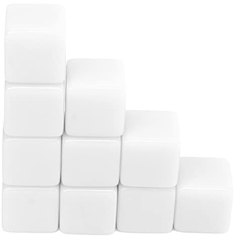Dilwe Set di Dadi a 6 Facce Scrivi su Dadi per Insegnare Dadi per Insegnare Set di Dadi Fai-da-Te, Dadi da Scrivere su 16 Mm Set Compatto di Dadi da 3 Pezzi da 16 Mm per Munizioni da