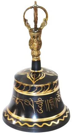 BRACOP Messingglocke, Retro-Rufglocke, antike Handglocke, Bronze, Abendessen, Restaurant, indische Serviceglocke, tibetisch-buddhistische Glocken, Hindu-Taple, Mandir, Dekoration, Hochzeit, Geschenk