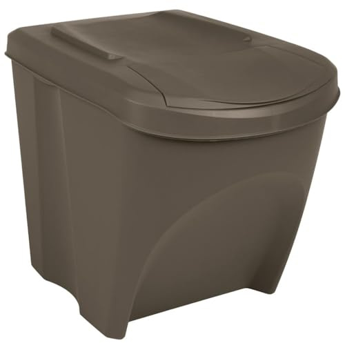 vidaXL Cubos de basura apilables 3 uds polipropileno gris 75 L