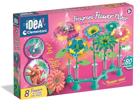 Clementoni IDEA Duftende Blumen-Kreationen - Bastelset für Kinder | mit Blütenblättern, Stielen, Parfüm & anpassbarer Vase - Fördert Fantasie und Kreativität für Kinder ab 7 Jahren 18859