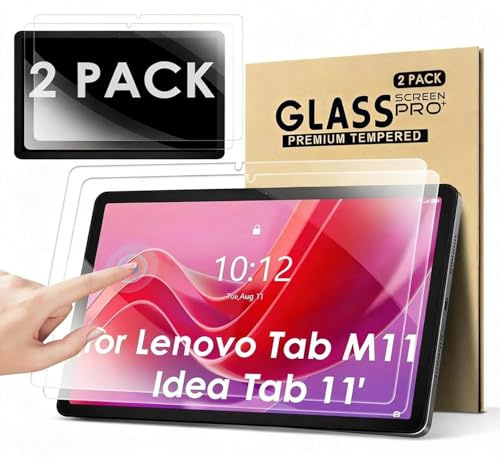 KATUMO 2 Pièces Verre Trempé pour Lenovo Idea Tab 11 2025/ Tab M11 2024 (TB330FU)/ Tab K11 et K11e 2024 11 Pouces Protection Écran Glass, Anti-Rayures, Anti-Bulles, Protecteur d'écran Dureté 9H