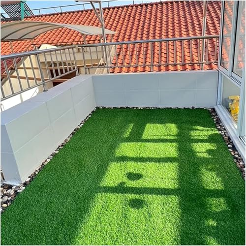 EdfYHSL Herbe synthétique gazon synthétique en herbe artificielle, tapis en herbe imitation coupable pour balcon extérieur (120 x 150 cm)