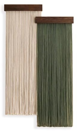 Wondramble Makramee wandbehang,Boho makramee wandteppich,Wohnzimmer,Schlafzimmer,Büro,WandDekoration (Grün+Weiß)
