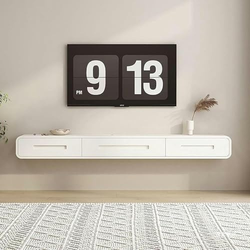 BTURYT TV Lowboard Hanging-Wall Mounting TV Cabinet-Media Console Entertainment Center TV Stand, 120 Cm TV Stand Wall-Mounted TV Lowboard, WiFi Router DVD Storage Shelf ~/