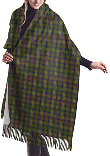 FJQWKLF Fraser Hunting Tartan Plaid Damen Schal Langer Schal Graham Clan Tartan Kaschmir-Haptik Schal Wickeltuch Warmer Winterschal 77x27 Zoll