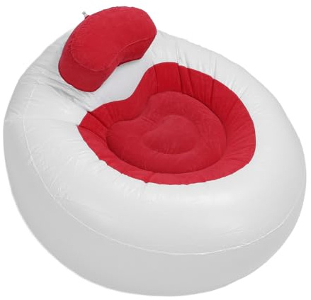 Culnflun Aufblasbarer Lounge, Luftsessel 110x110x70cm, Aufblasbares Sofa, zusammenklappbar Liebesform Aufblasbare Beflockung Faules Sofa, Bettsofa Geeignet für Wohnzimmerdekorationen (Rot)