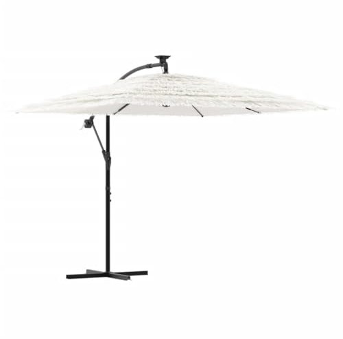 Fasba Sonnenschirm Ampelschirm Gartenschirm Marktschirm Strandschirm Schirm Sonnenschutz mit Stahlmast Weiß 246x246x230 cm