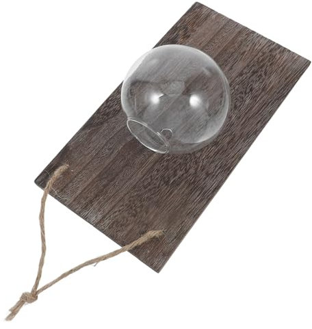 UKCOCO Maceta para Colgar en la Pared macetero para Colgar en la Pared florero de Pared de Vidrio maceteros de Cristal para Plantas de Interior terrario de Vidrio jarrones de Pared Madera
