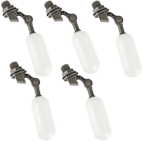 5 pcs 1/2 Inch Float Ball Valve Plastic Water Filter Float Valve with Adjustable Arm for Water Level Fill Control Livestock Water Troughs Aquarium Aquaculture Ponds Pool Hydroponics